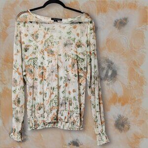 A Love Story Sheer Floral Blouse, size XL